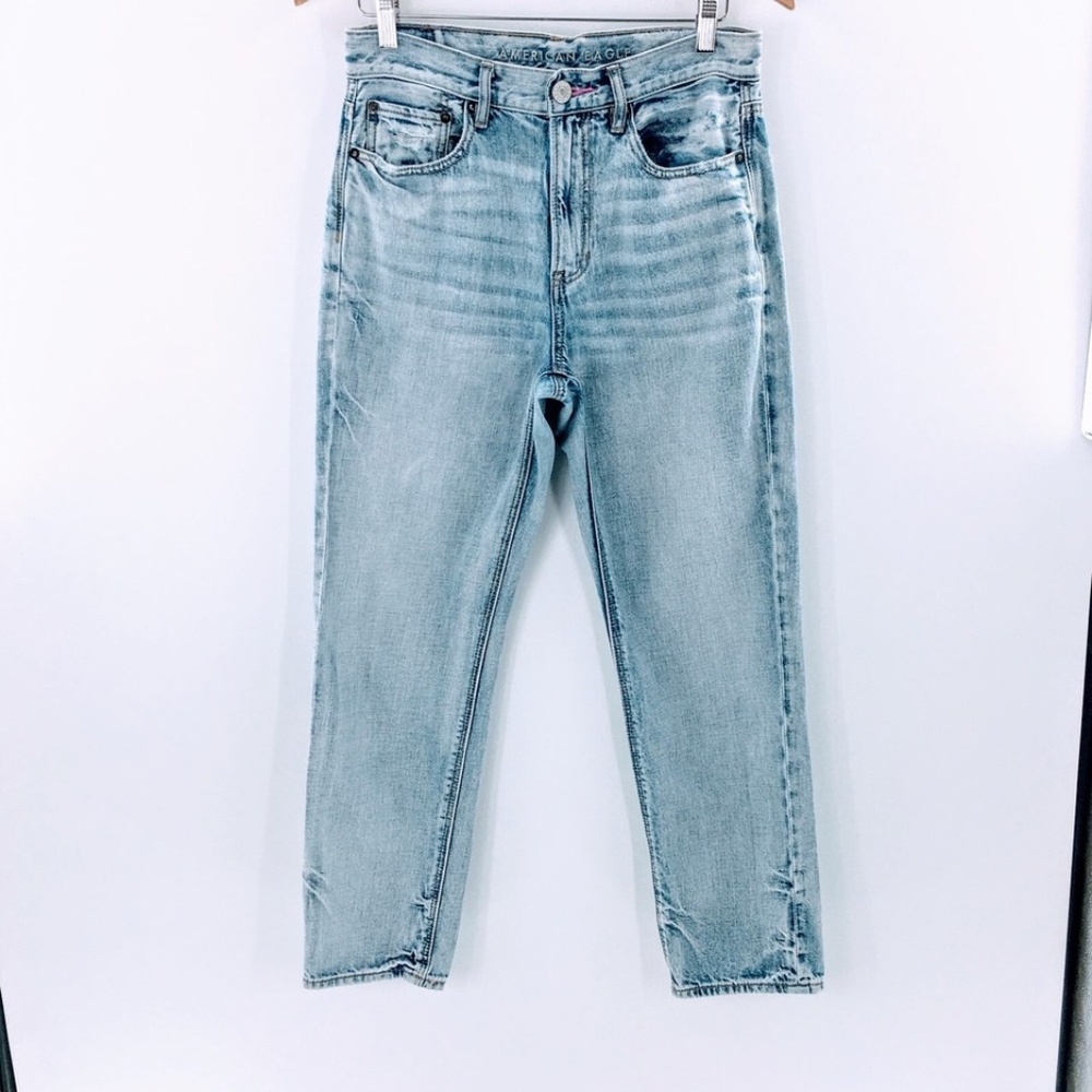 American Eagle Womens Jeans Blue 90s Boyfriend Rainbow Pocket Light Wash Sz 2 - Picture 3 of 13